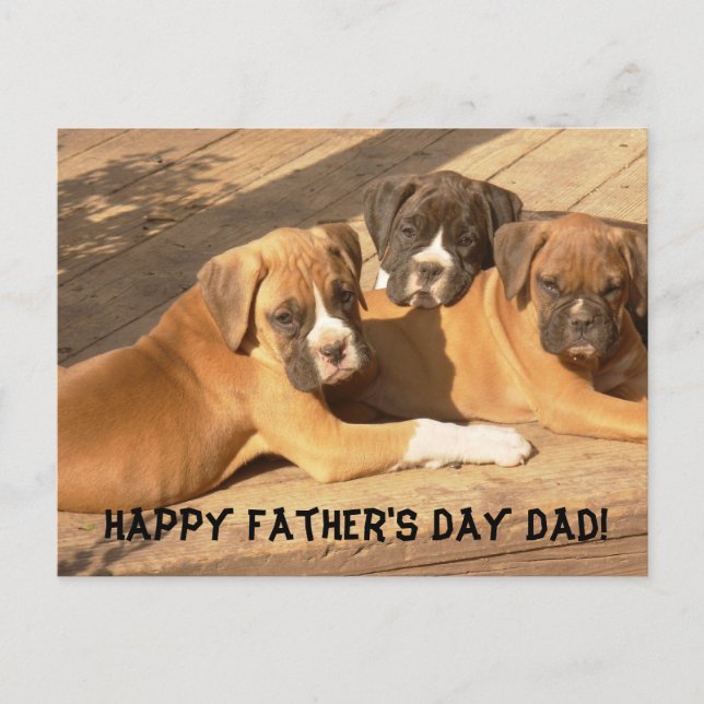 Happy Father's Day Dad Boxer greeting card (Front)