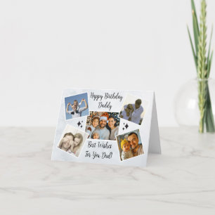 Happy Fathers Day Dad Custom 5 Photo Collage Cool Card