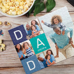 Happy Father's Day Dad, Family Photo Collage Jigsaw Puzzle<br><div class="desc">Celebrate father's day with our beautiful personalised family photo jigsaw puzzle. The design features a multiple photo layout to add your own photos. The word "Dad" is placed inside blue squares, customise with daddies inside the box. Make a special family memory with this fun family jigsaw puzzle. Perfect gift for...</div>