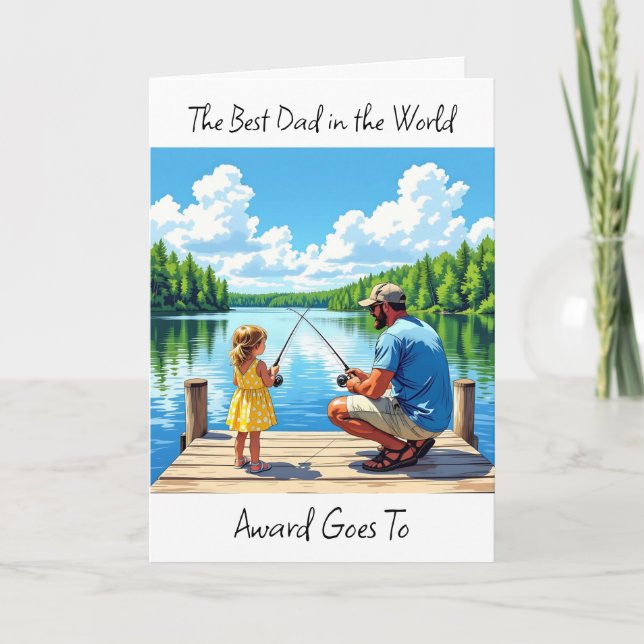 Happy Father's Day | Dad Fishing with Daughter Card (Front)