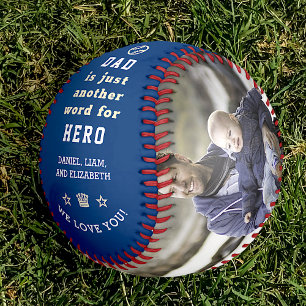 Happy Father's Day Dad Hero Photo Collage Names Bl Baseball