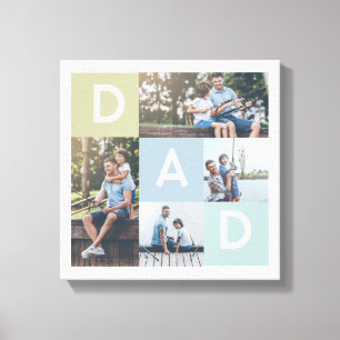 Happy Fathers Day Dad Modern Multi Photo Grid Canvas Print