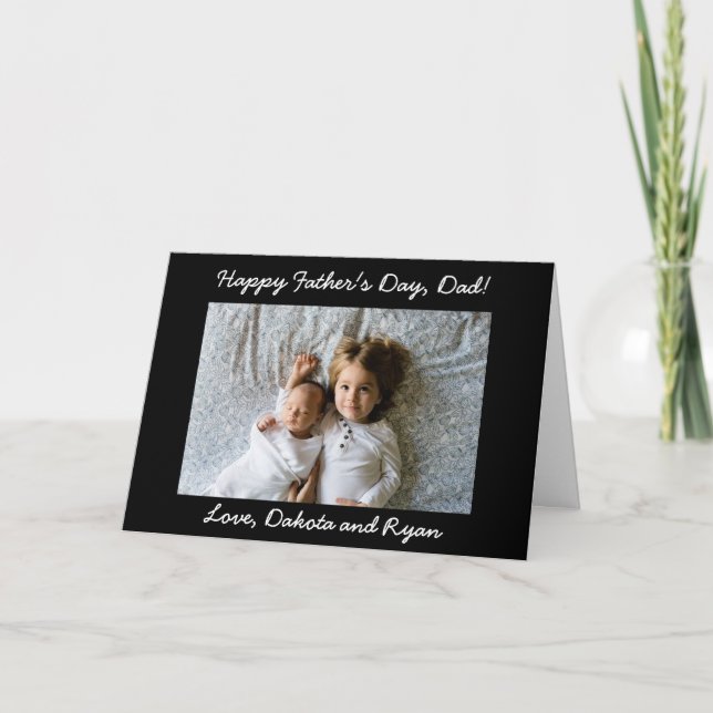 Happy Father's Day Dad Personalised Photo Card (Front)