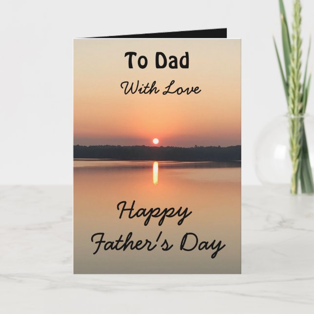 Happy Father's Day Dad With Love Sunset Card (Front)