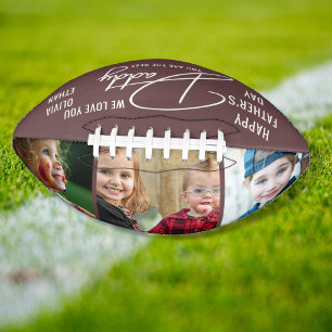 Happy Father's Day Daddy 3 Photo Collage  Brown American Football