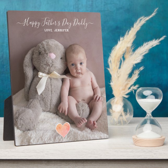 Happy Father's Day Daddy Baby Photo Plaque (Side)