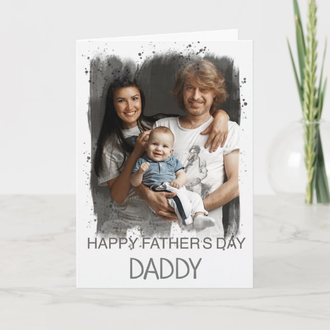 Happy Father's Day Daddy Custom Photo Card (Front)