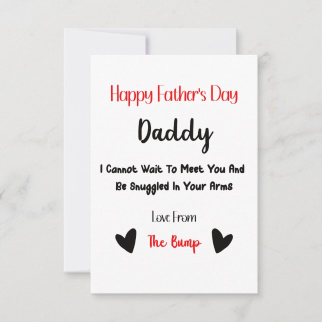 Happy Father's Day Daddy Love From The Bump Card (Front)