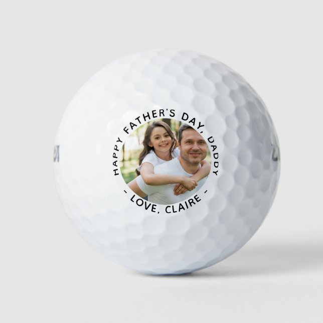 Happy Father's Day Daddy Photo Golf Balls (Front)