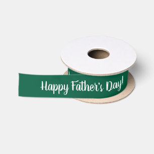Happy Father's Day dark green custom gift ribbon Satin Ribbon