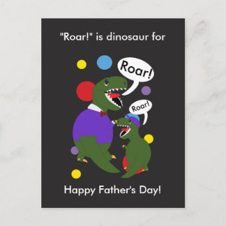Happy Fathers Day Dinosaur From Son Personalise Postcard