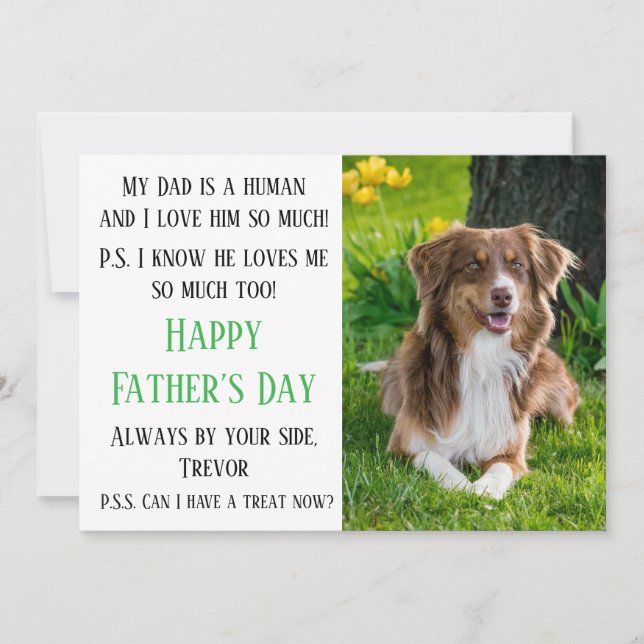 Happy Father's Day Dog Dad Customisable Card (Front)