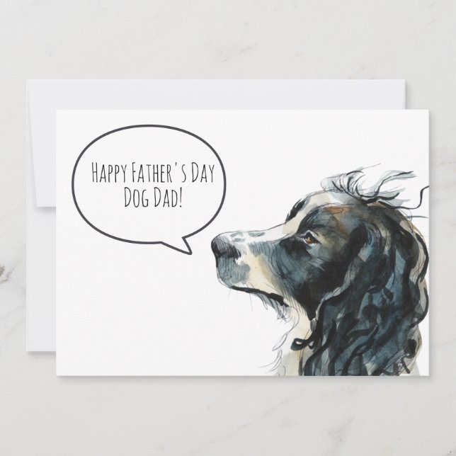 Happy Father's Day Dog Dad Springer Spaniel Custom Holiday Card (Front)