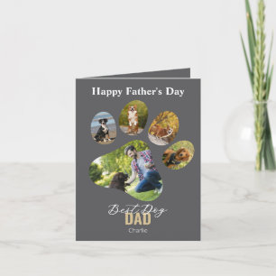 Happy father's day dog paw photo collage invitation