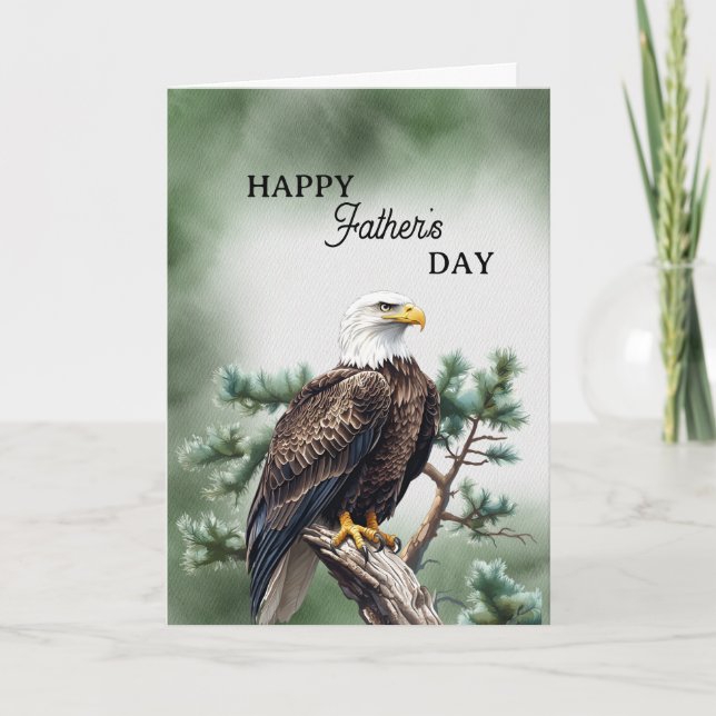 Happy Father's Day Eagle On A Branch Card (Front)