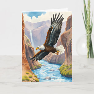Happy Father's Day   Eagle Soaring over Canyon Card