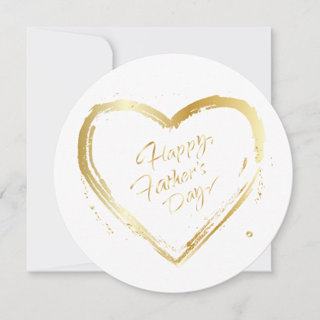 Happy Father's Day Elegant Gold Calligraphy Luxury Holiday Card (Front)