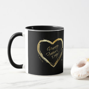 Happy Father's Day Elegant Gold Calligraphy Luxury Mug