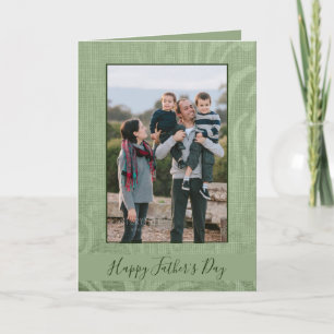 Happy Father's Day Elegant Green Photo Card