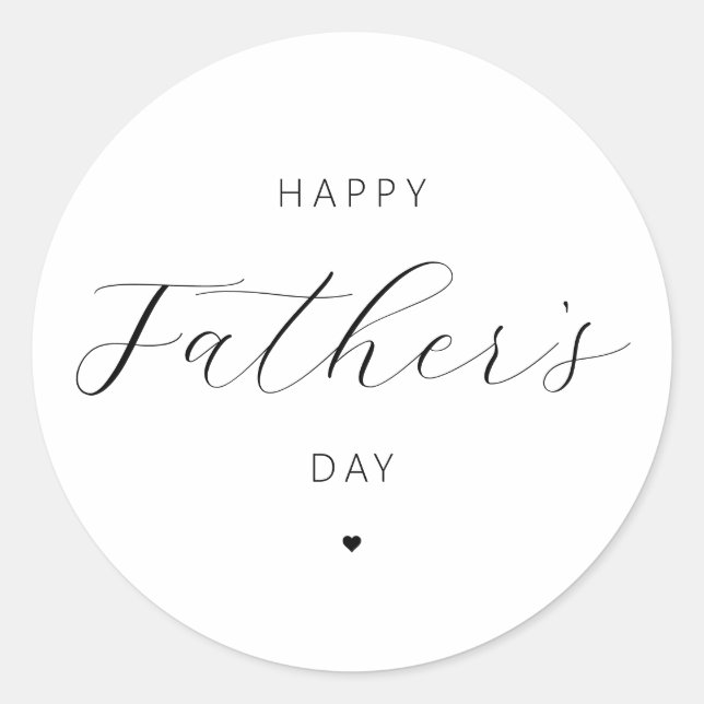 Happy Father's Day Elegant Script Typography Classic Round Sticker (Front)