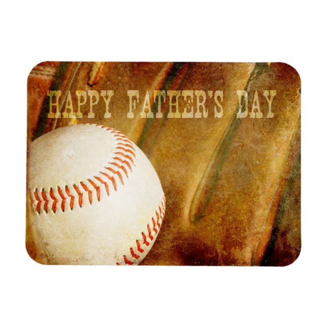 Happy Father's Day Faded Baseball Magnet (Horizontal)