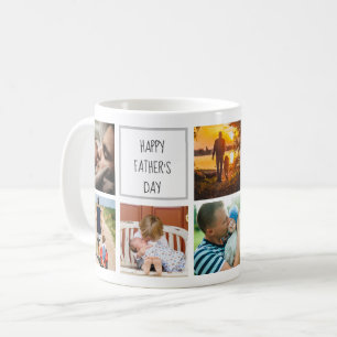 Happy father's day family memories photo collage coffee mug