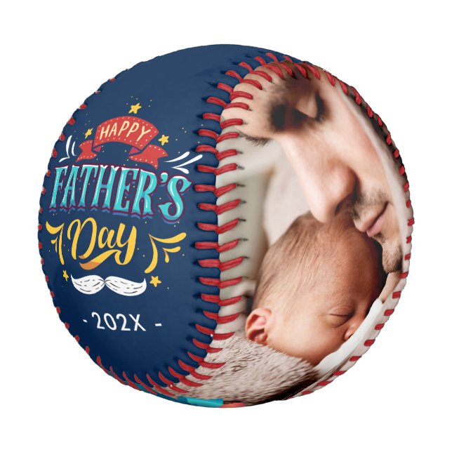 Happy Father's Day Family Photos - Navy Blue Baseball (Angled)