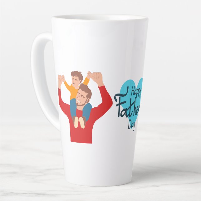 Happy Fathers Day | Father and Son Latte Mug (Left Angle)