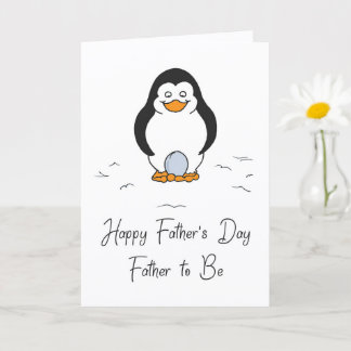 Happy Father's Day Father to Be Penguin with Egg Card