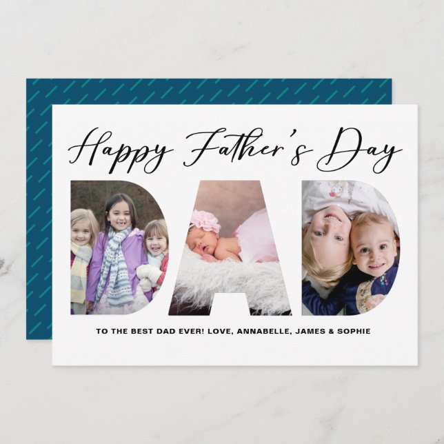 Happy Father's Day | Father's Day Photo Holiday Card (Front/Back)