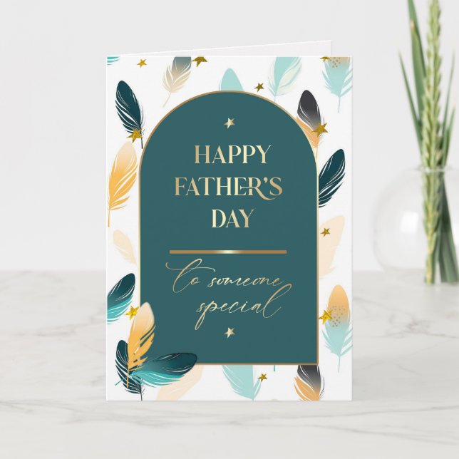 Happy Father's Day. Feather Pattern Card (Front)