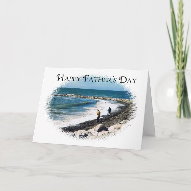 Happy Father's Day-Fishing by the Sea Card (Front)