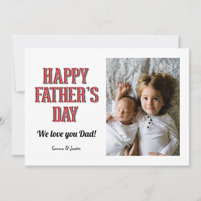 Happy Father's Day Flat Greeting Card (Front)