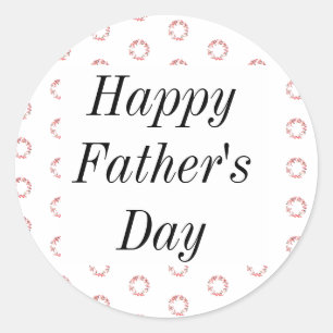 Happy Fathers Day Flower Crest Floral Patterns  Classic Round Sticker