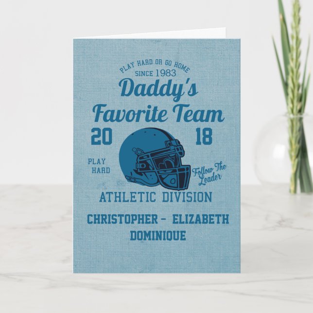 Happy Fathers Day Football Sports Team Card (Front)