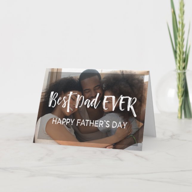 Happy Father's Day for Dad | Modern Two Photo Card (Front)