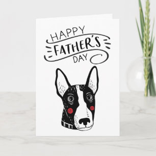 Happy Father's Day for Dog Dad   Bull terrier Card