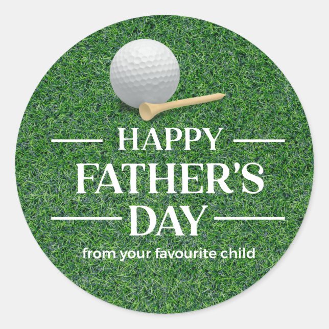 Happy Father's Day  for Golfer Golf Dad Classic Round Sticker (Front)