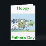 Happy Father's Day Frog Cartoon Card<br><div class="desc">Mort and Wart the Frogs. Wart is the lazy fat one that loves to sit on his lily pad eating flies all day. Mort is the young excitable Frog. More cartoons @ www.swamp.com.au</div>