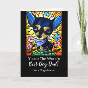 Happy Father's Day From Best Black Dog Chihuahua Card