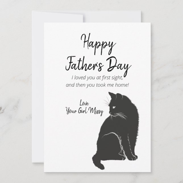 Happy Father's Day From Cat Holiday Card (Front)