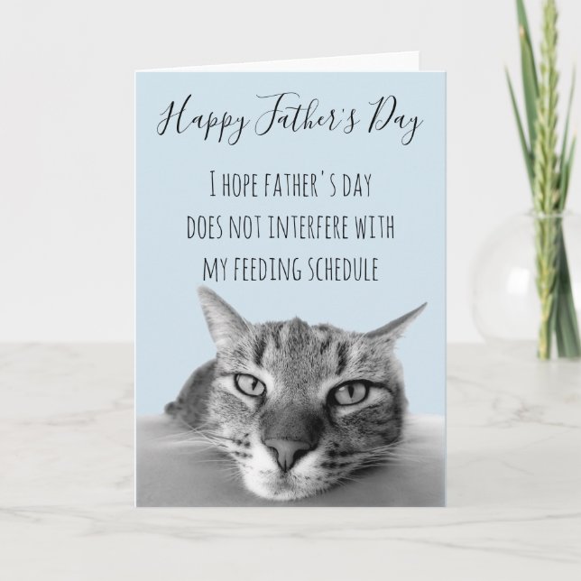 Happy Father's Day From Cat To Human Humour Card (Front)