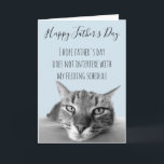 Happy Father's Day From Cat To Human Humour Card<br><div class="desc">This design was created though digital art. It may be personalised in the area provide or customising by choosing the click to customise further option and changing the name, initials or words. You may also change the text colour and style or delete the text for an image only design. Contact...</div>