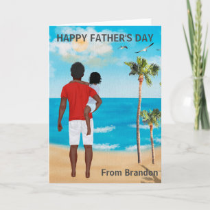 Happy Father's day from Child Brunette Brown hair Card