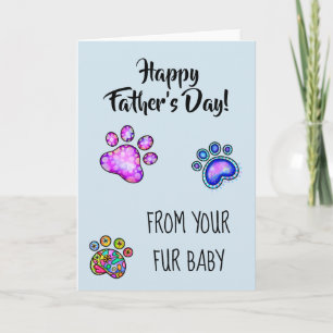 Happy Father's day from Dog Cat Pet Fur Baby Paws Card