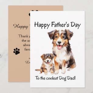 happy fathers day from dog to coolest dad holiday card