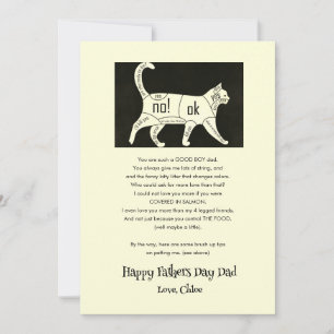 Happy Fathers Day From The Cat Funny Holiday Card
