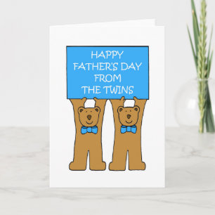 Happy Father's Day from the Twins Cute Bears Card