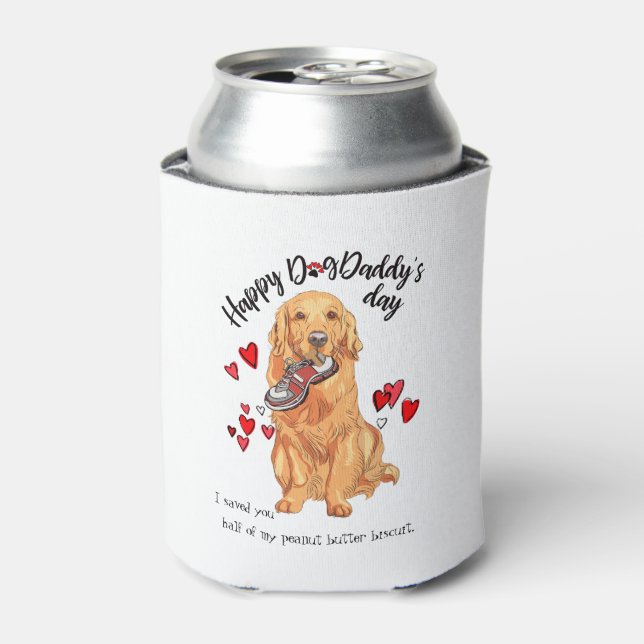 Happy Father's Day from your Golden Retriever Can Cooler (Can Front)