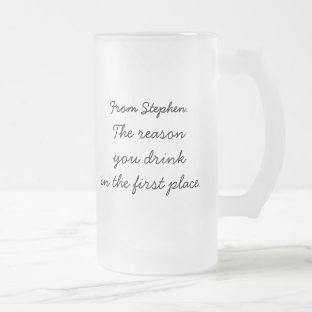 Happy Fathers Day Funny Beer Frosted Glass Beer Mug (Right)